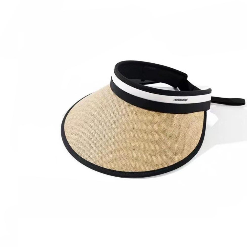 UV-Schutz Stroh Strandhut Breiter Rand Sonnenschutzhut Damen Mode Leerer Oberteilhut Damen