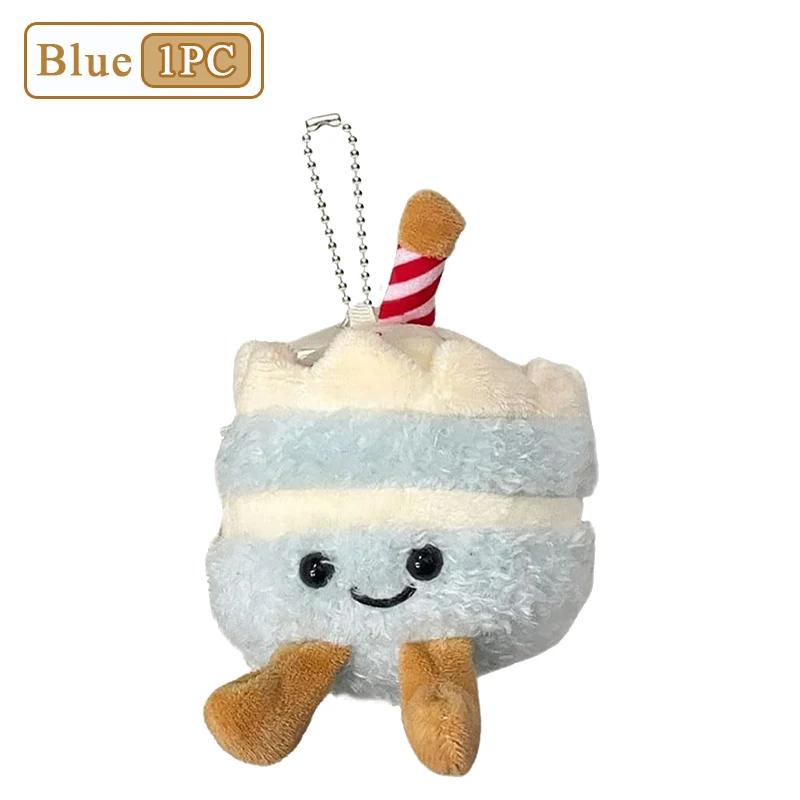 1-10 Piezas Llavero de Pastel de Peluche Lindo Regalo de Cumpleaños Realista Muñeco de Peluche Suave Decoración para Niñas Niños Recuerdos de Fiesta Decoración para el Hogar del Coche