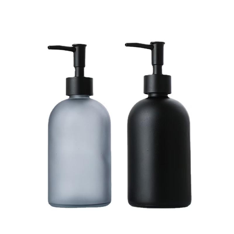 Frosted Glass Soap Dispenser Bottle
