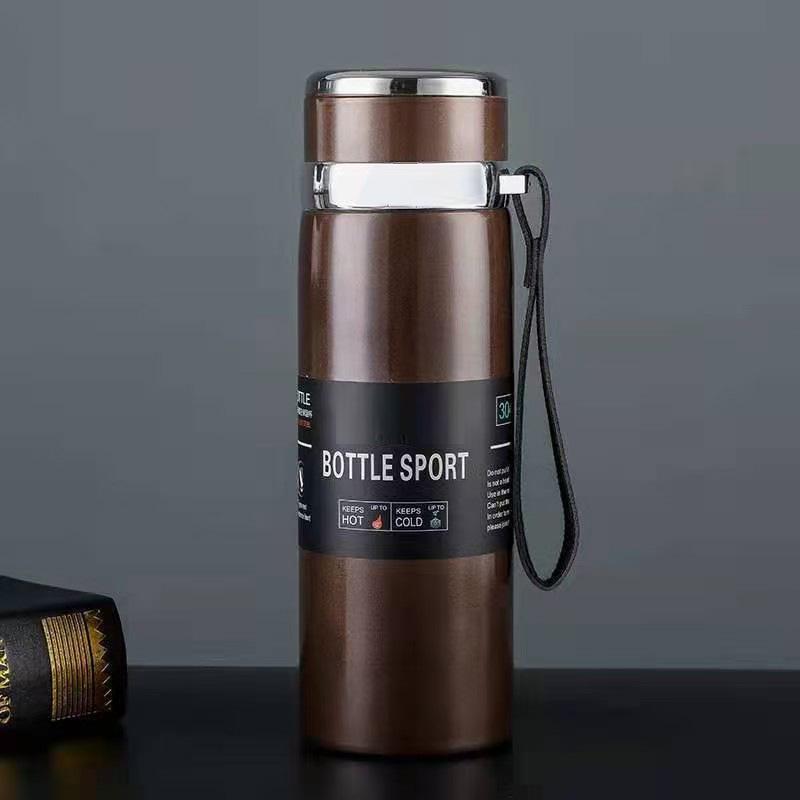 Large Capacity Insulated Stainless Steel Water Bottle with Portable Lanyard