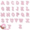26pcs A-Z English Letter Glitter Pearls Rhinestone Patches Repair Embroidered Sew on Appliques,Patches for DIY Clothes Bags Hats