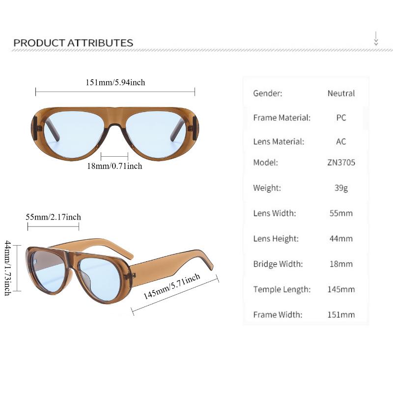 Wide Legs Large Frame Simple Retro Fashion Women's Sunglasses Jelly Spring and Summer Vacation Accessories