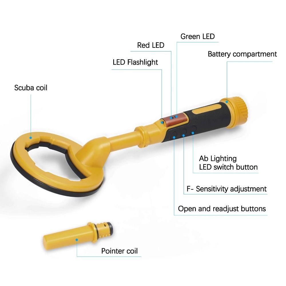 Fully Waterproof Underwater Metal Detector with Led Light Underwater Pinpointer  Keys Coin