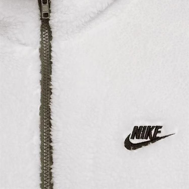 Nike Logo Print Stand Collar Half-Zip Jacket Men Outerwear White DQ4880-133