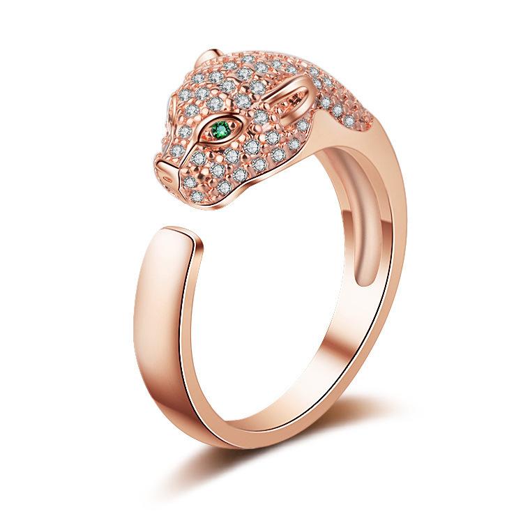 Leopard Head Open Ring Ring for Men and Women, Exaggerated Index Finger Ring, Cheetah Ring