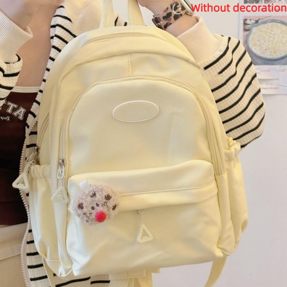 

Большой вместительный женский рюкзак, водонепроницаемый, легкий, школьный рюкзак, однотонный, нейлоновый, студенческий рюкзак (Без подвесок)