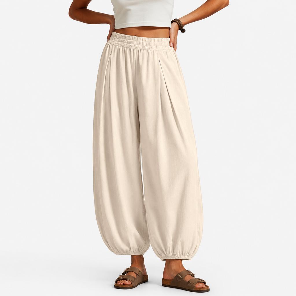 Relaxed European and American Minimalist Fashion Wide-leg Versatile Casual Pants for Women
