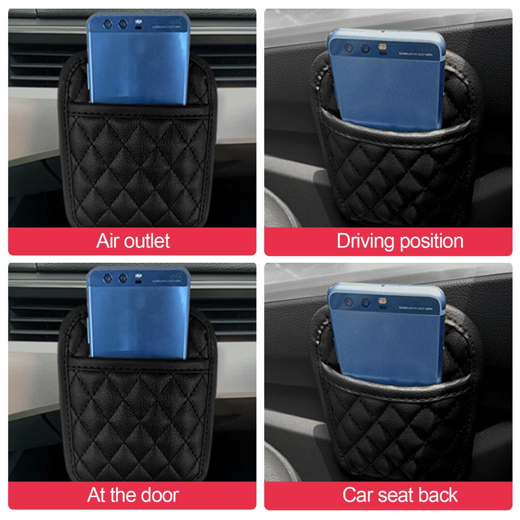 Car Pocket Bags Car Storage Box Collecting Bag For Cards Mobile Phone Key Card Sticky Pouch Interior Accessories