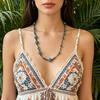 Bohemia Beaded Necklaces Ethnic Style Sweater Chain Fashion Jewelry Ceramic Chain  For Women