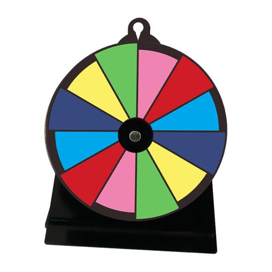 8-Inch Acrylic Rainbow Prize Wheel with 12 Slots Dry Erase Spinning Wheel with Stand DIY Fortune Spinner Tabletop Roulette Party Board Game Props