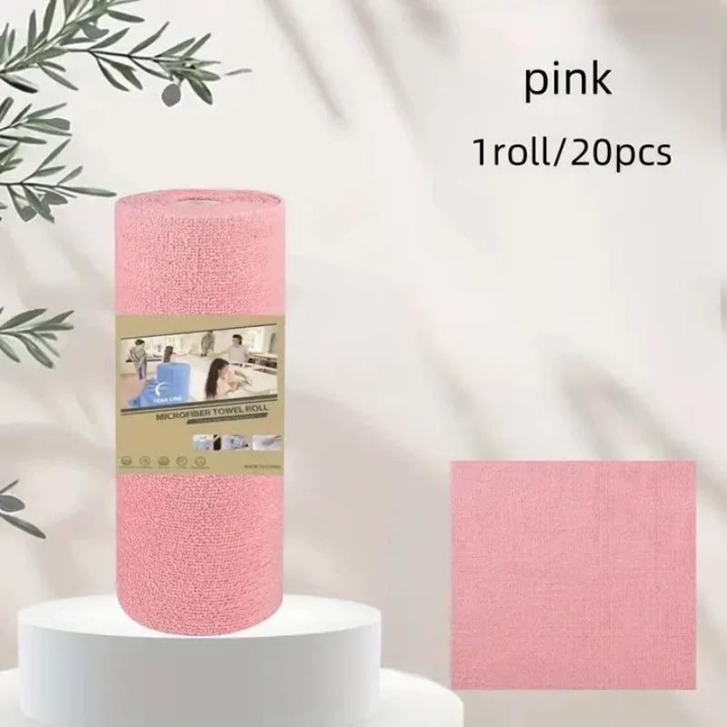 1 Roll/20pcs Reusable Microfiber Cleaning Wipes - High Absorbency, Durable & Machine Washable Kitchen Towels for Dishes