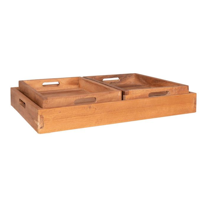Set of 3 House Nordic Faro Teak Trays