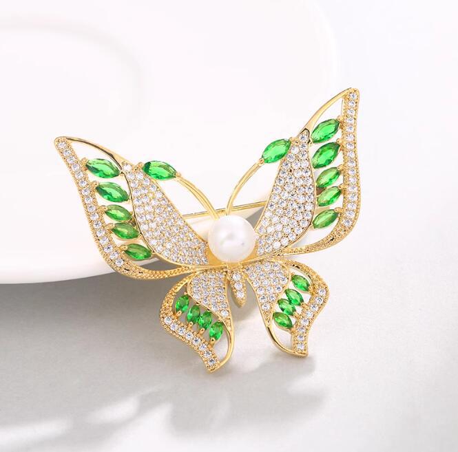 Fashion Delicate Rhinestone Butterfly Brooches for Women Clothing Coat Jewelry Accessories Gifts