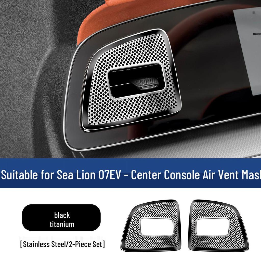 Stainless Steel Dust Cover for BYD Sea Lion 07EV Console Air Vent