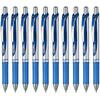 Pentel Ballpoint Pen Gel Ink Gel Knock Type, 0.7 Mm, Silver Shaft, BL77-C, Blue, 10 Pcs