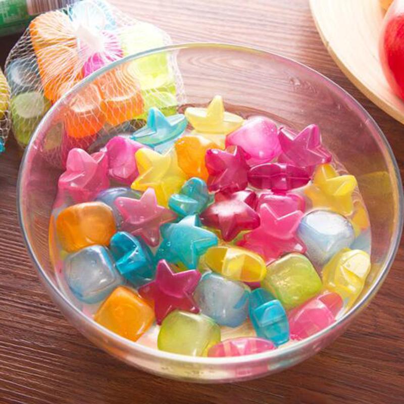 20pcs Reusable Ice Cube Mold 3D Ice Cube Multicolor Cooling Tool Plastic Ice Cube Refreezable Ice Cube