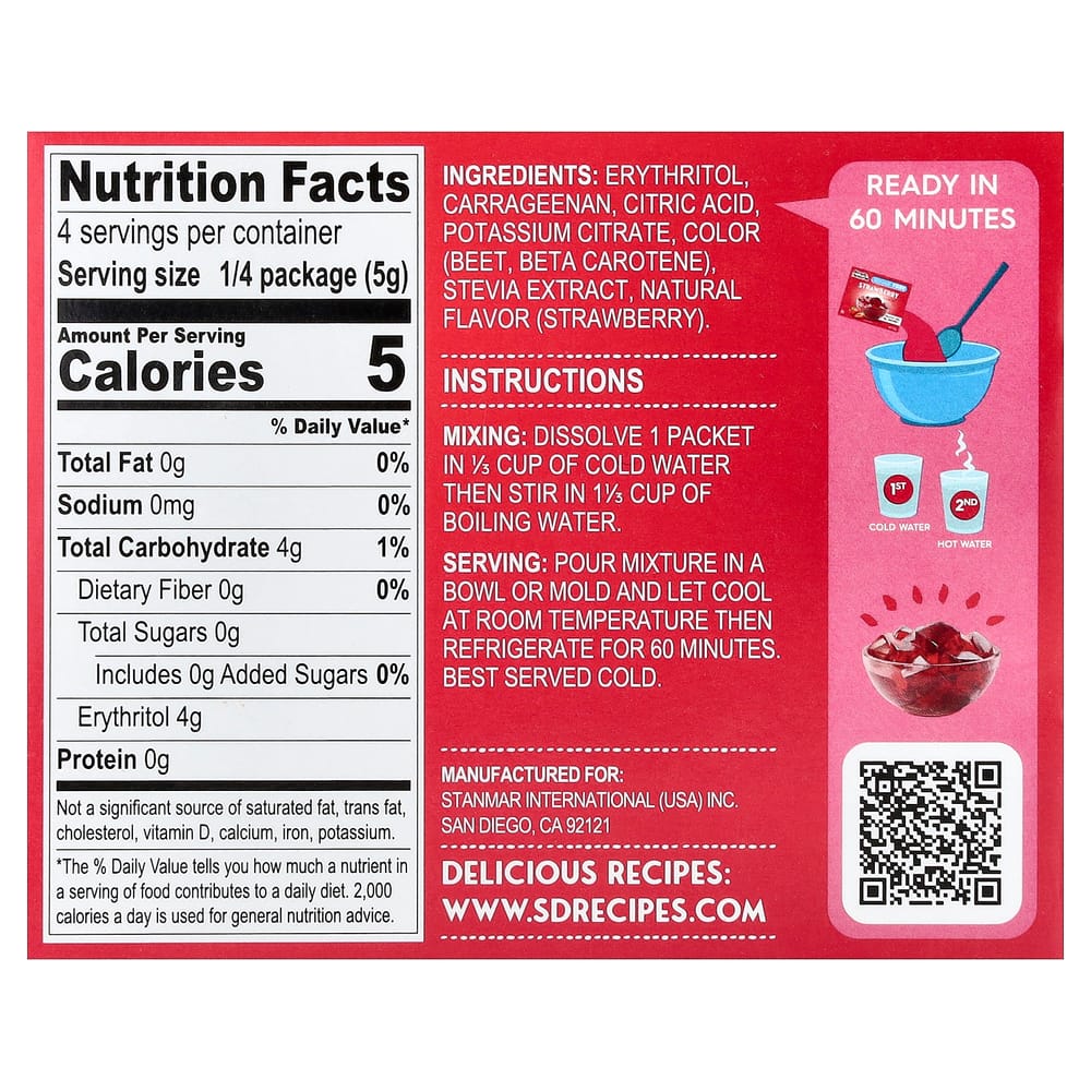Natürlich Einfach Lecker Natürliches Gel-Dessert Erdbeere 20g (0,7 Unzen)
