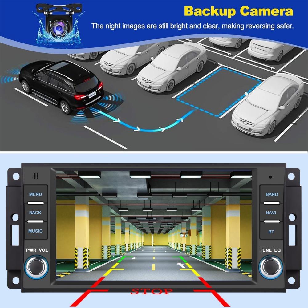 For 2Din Car Android Stereo GPS Player Ram Challenger Jeep Wrangler JK Head Unit Single Radio BT Carplay Multimedia