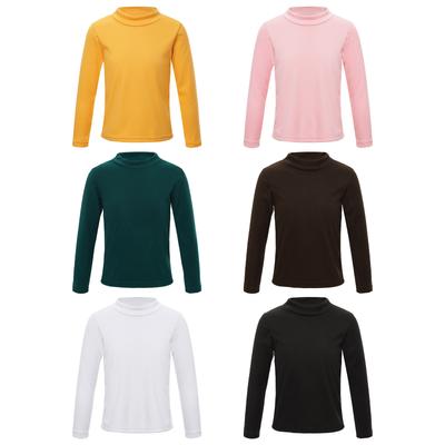 Unisex Kinder Rollkragen T-Shirt Einfarbig Langarm Thermounterwäsche Warmes Unterhemd