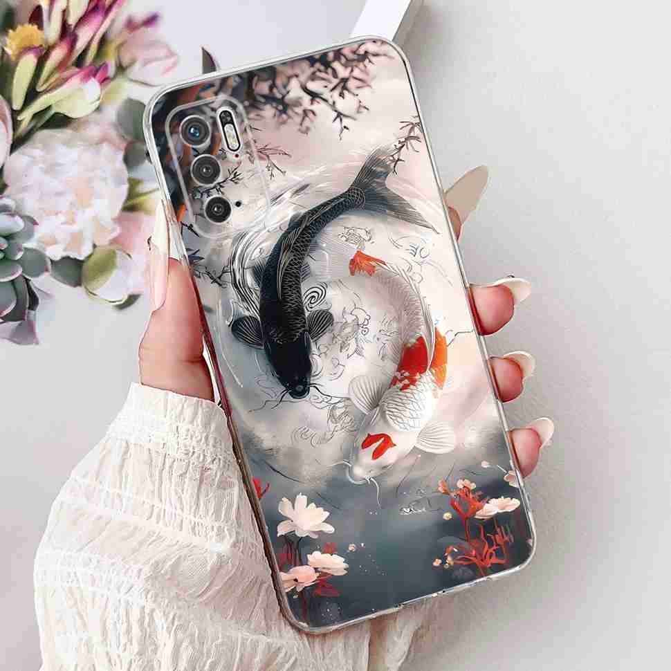 For Redmi Note 10 5G Case Fashion Rose Bow Soft Silicone TPU Back Cover For Xiaomi POCO M3 Pro 5G 6.5" Shockproof Phone Cases