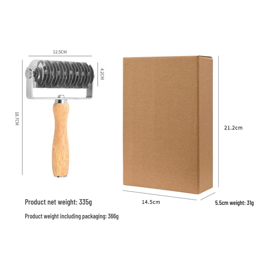 Edelstahl-Gitterroller für Pizza mit Holzgriff