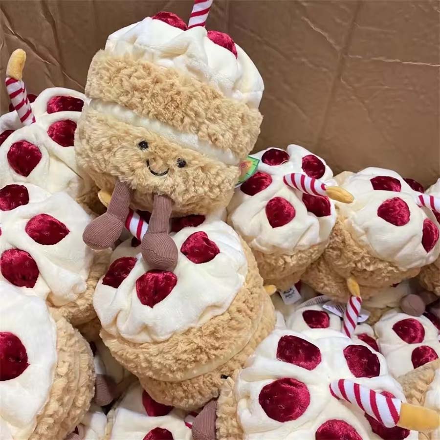 Hotsale 28cm Birthday Cake Doll Plush Doll Toy Gift Cartoon Style Children's Rag Doll Pendant Doll Happy birthday Gift