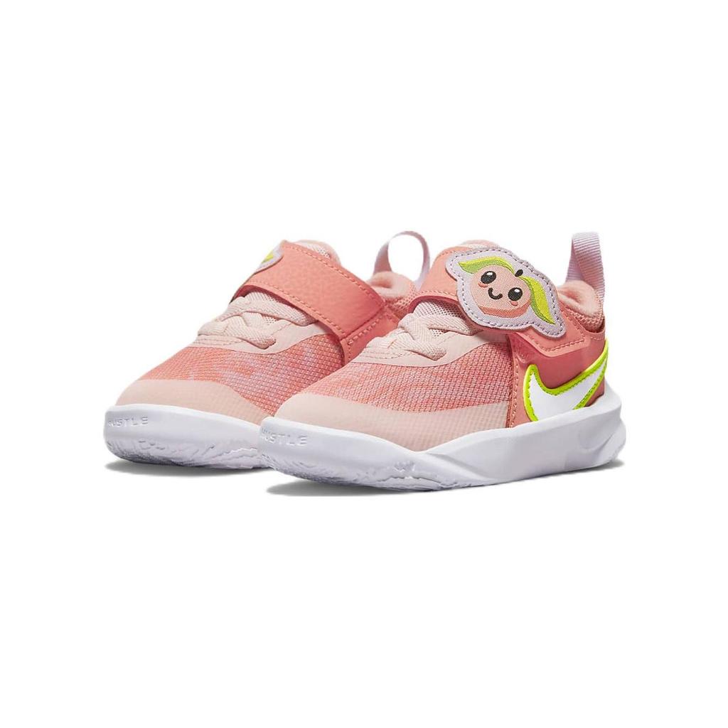 Nike Team Hustle D 10 Lil Cushioning Abrasion Resistant Low Top Toddler Shoes White Orange Infant And Toddler DM4325-600
