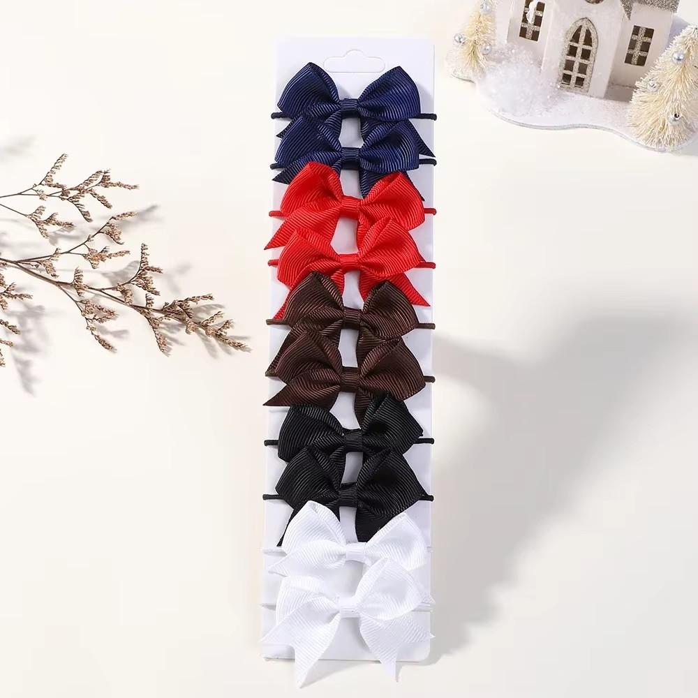 10 Stück Schleifen Elastische Haargummis Haargummis für Baby Mädchen Handgemachte Schleifenknoten Stirnbänder MiNi Haarspangen Kinder Haarschmuck