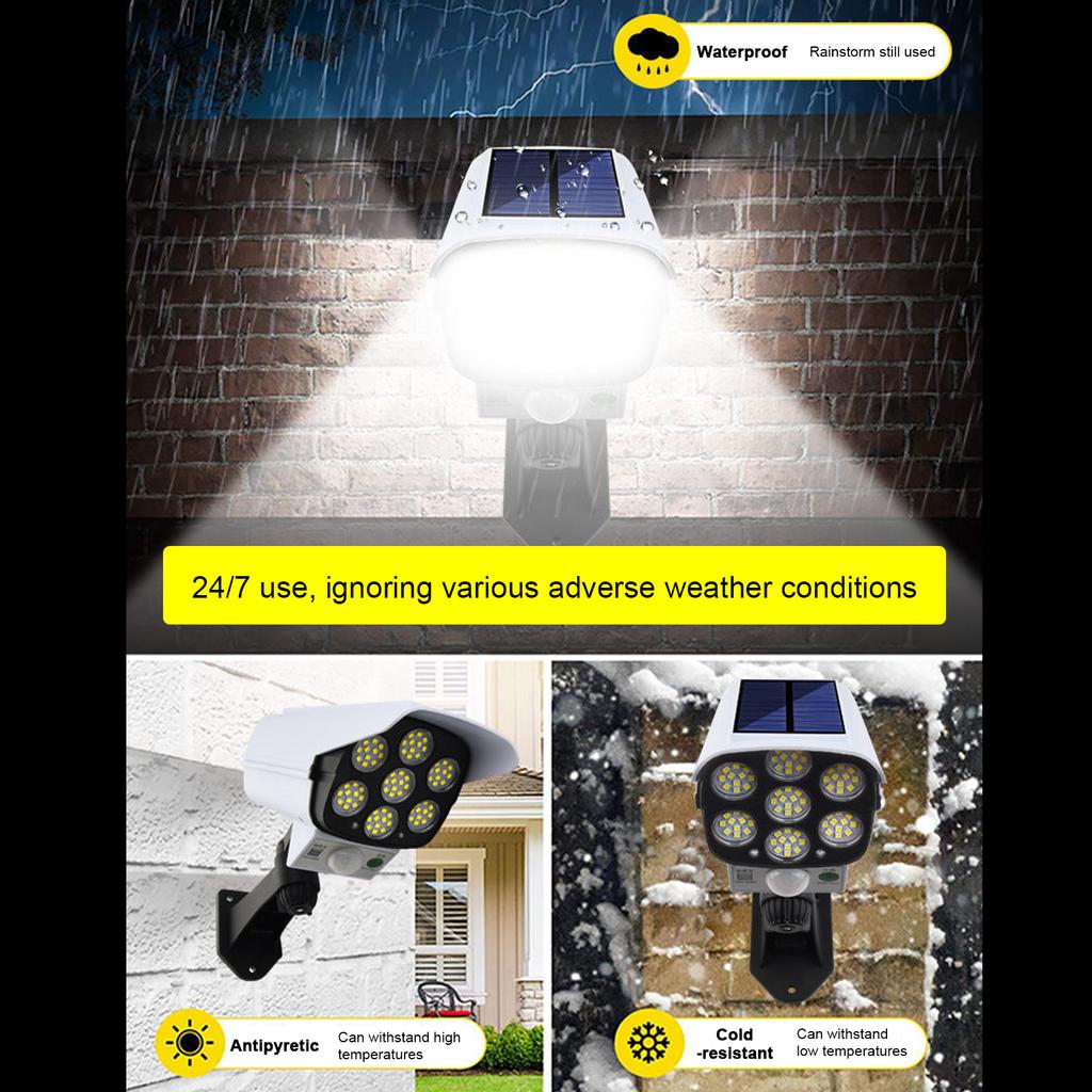 Outdoor Motion Sensor Solar Lights Fake Security Camera Solar Wall Lamp Garden Lamp 3 Lighting