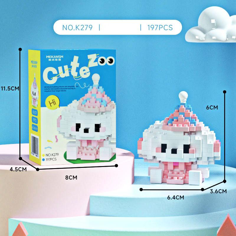 Non-Toxic Animal Party Building Blocks Assembled Toys Tiger Giraffe Elephant Tiny Particles Animal Desktop Ornaments Educational Gifts