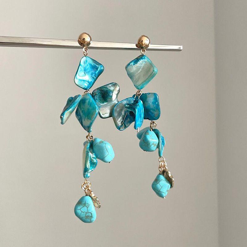 

Blue Fall ~~ Peacock Blue Long Fringe Earrings Female Fancy Accessible Luxury Eardrops Summer New Earrings Ear Studs Blue Earrings