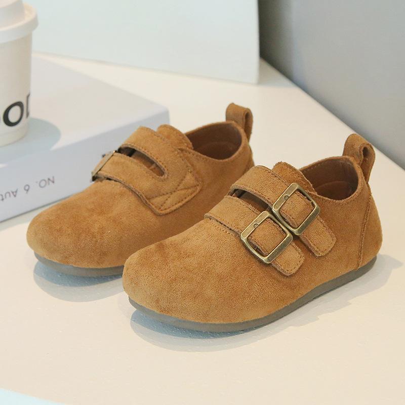 Spring Autumn Soft Sole Kids Vintage Leather Shoes Toddler Casual Loafers Comfortable Preschool Sneakers