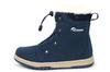 Akiriko Women's Short Snow Boots, All-Weather, 4-Hour Waterproof, Boa Cuff, Elastic Laces, Grip Sole, Navy, Size 22cm