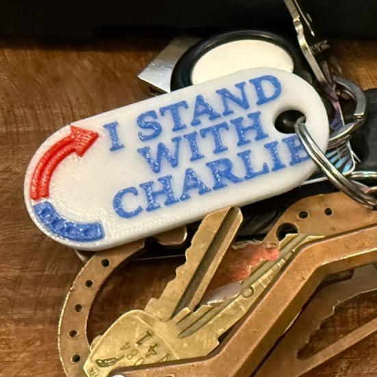 Backpack Charm I Stand with Charlie Backpack Tag Lightweight Backpack Accessory School Bag Charm