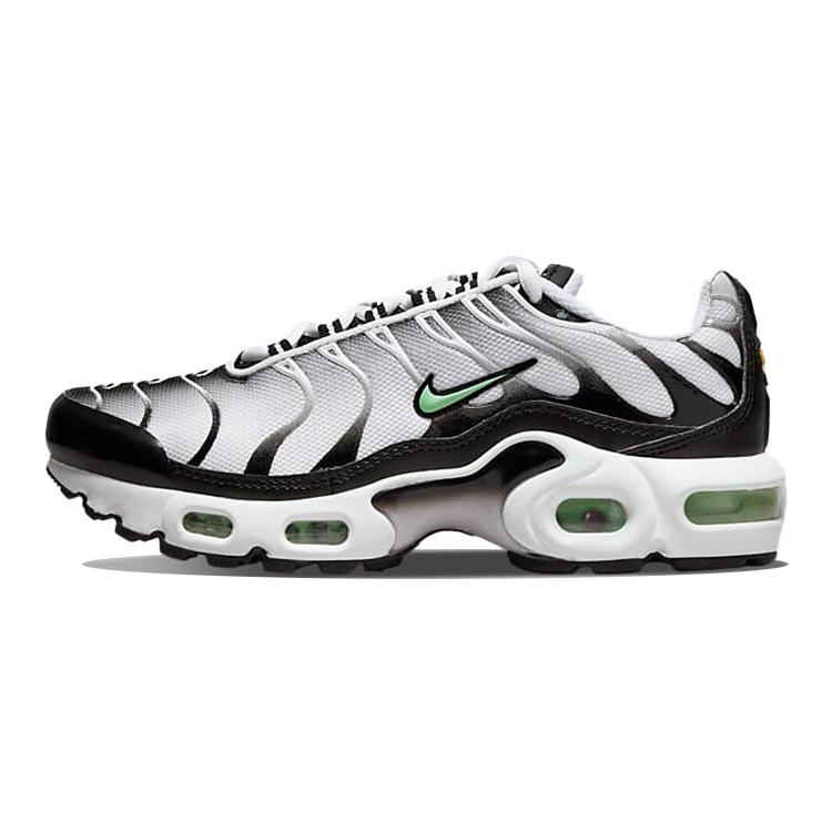 Nike Air Max Plus Sports Fabric Low Top Running Shoes GS Black White CD0609-106