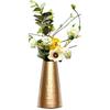 Metal Gold Hammered Flower Vase for Living Room Decoration Items for Bedroom Office Table Centerpiece Vase for Flowers, 9 Inch (Without Flowers)