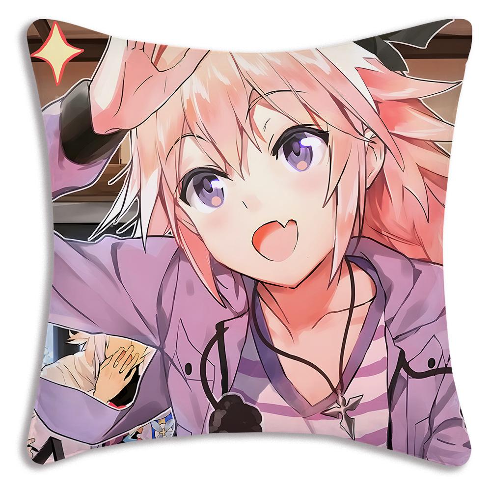 Anime F-Fate Apocrypha Astolfo Pillow Covers Cartoon Sofa Decorative Home Double-Sided Printing Short Plush Cute Cushion Cover
