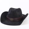 Populær europeisk og amerikansk klassisk semsket western cowboyhatt, mote for menn og kvinner, stor brem, solhatt