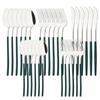 30Pcs/Set Stainless Steel Dinner Mirror Gold Dinnerware Set Knife Dessert Fork Spoon Cutlery Set Kitchen Flatware Silverware Set