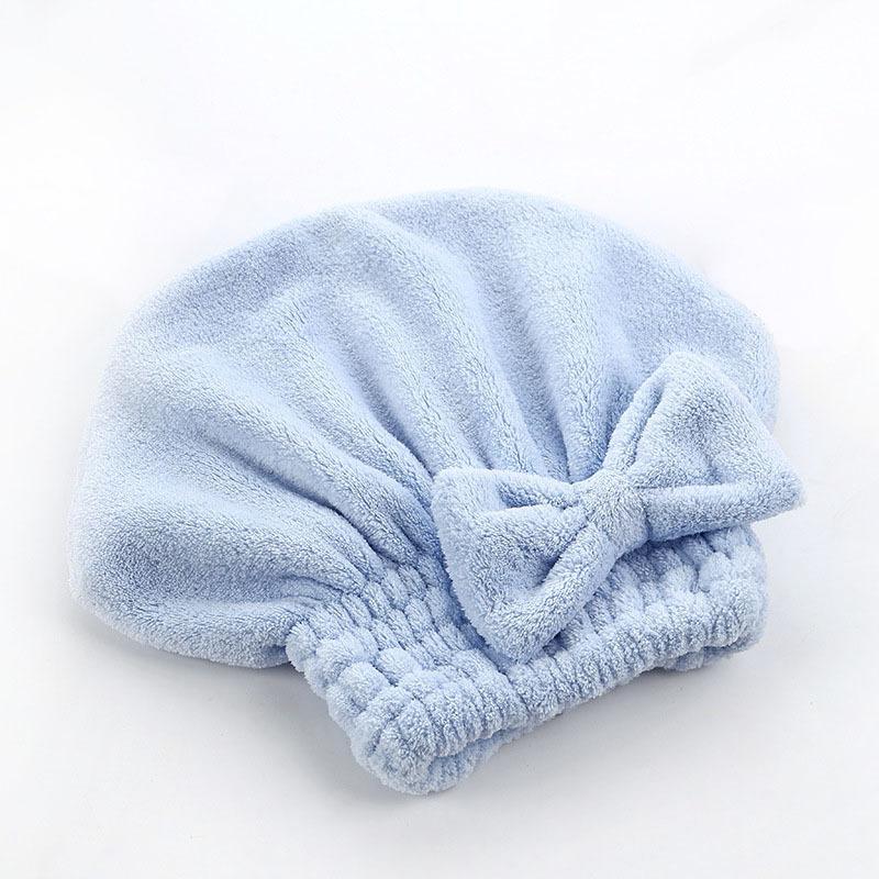 1 Pc Quick Drying Hair Cap, Hair Drying Towel, Absorbent Coral Fleece Bath Cap, Portable Shower Bow Cap