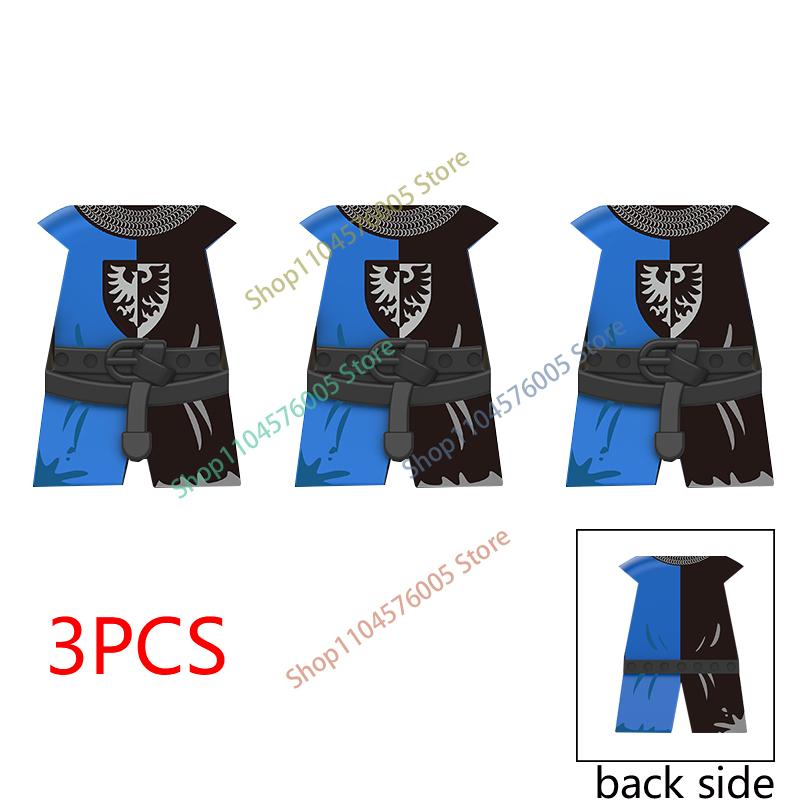 MOC Castello Medievale Cavaliere Armatura Figura Parti Blocchi da Costruzione Tempio Aquila Nera Cavaliere Guerriero Armi Accessorio Mattoncini Giocattolo T01