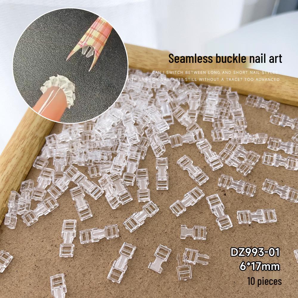 

Прозрачные многоразовые застежки для нейл-арта без следов: Переключаемые Длинные/Короткие Невидимые Аксессуары для Ногтей