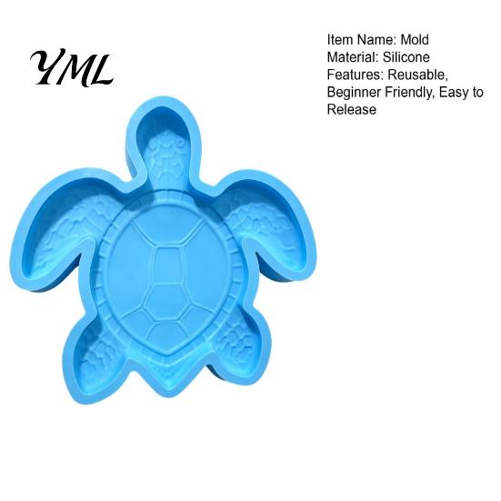 Textured Stone Molds for Patio Reusable Sea Turtle Stepping Mold Garden Art, DIY Oceans Theme Concrete Handmade Path Pavers Paver Mold, Giant Silicone