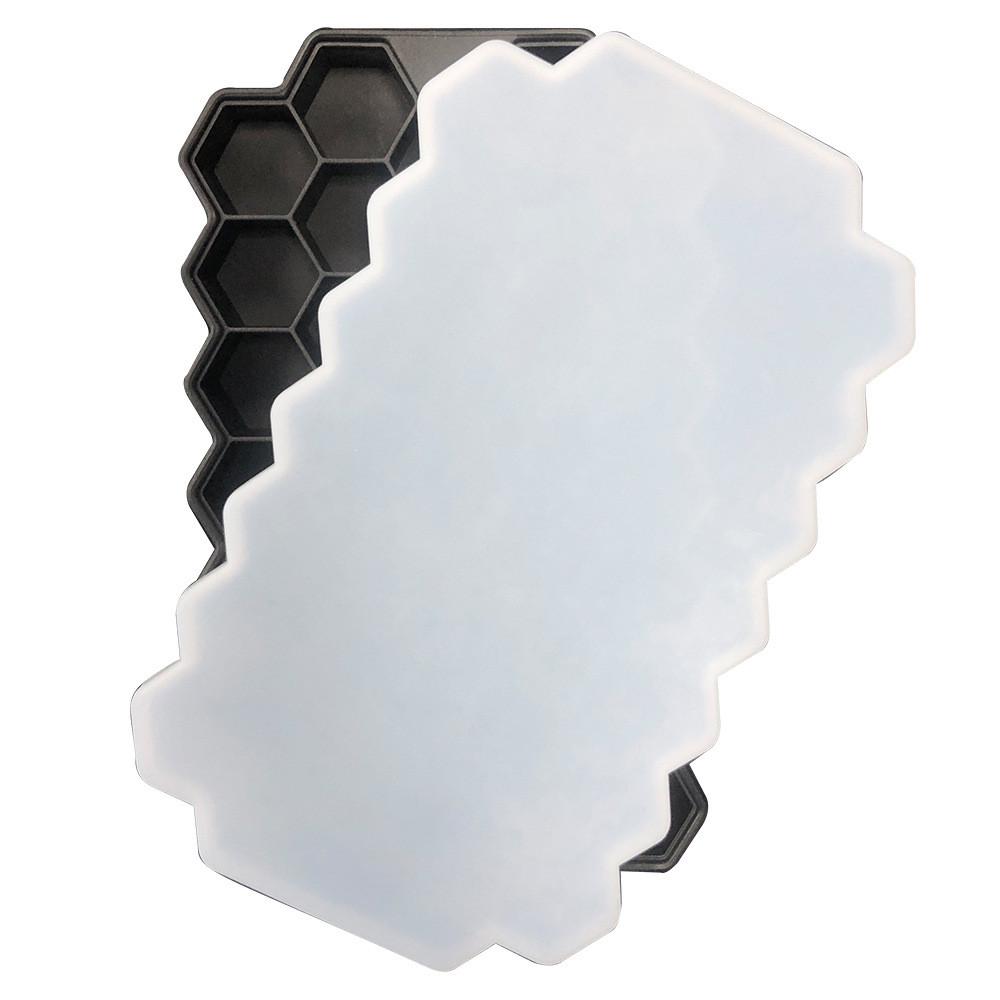 Honeycomb Ice Cube Tray Reusable Silicone Ice Cube Mold BPA Free Ice Maker with Removable Lid for Easy Release