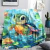 Tortoise Print Flannel Blanket, High quality Comfortable for All Seasons, Home Decor, Warmth and Comfort, Perfect for Christmas Gifts