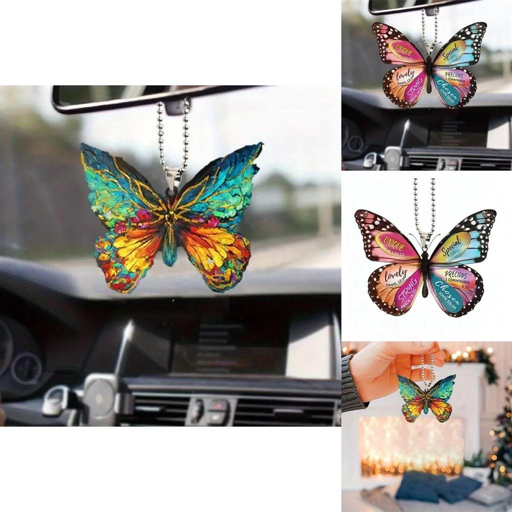 Butterfly Series Car Interior Decor Accessories Christmas Tree Ornament In Acrylic
