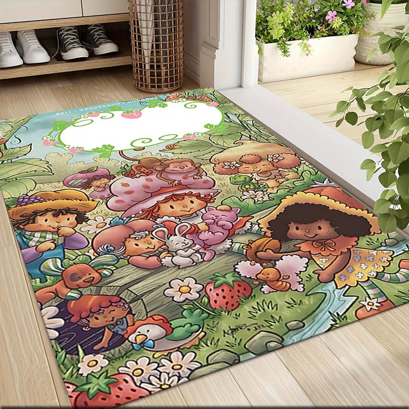 1Pc Strawberry Shortcake Dreamscape Carpet Rug Customizable Soft Washable Antislip Home Living Room Sofa Mats Personalized Rug 0917253