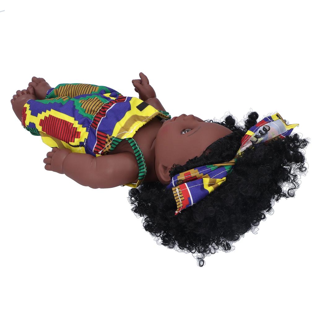 30cm Reborn Baby Dolls African Baby Girl Black Skin Curly Hair Vinyl Doll Child Toy