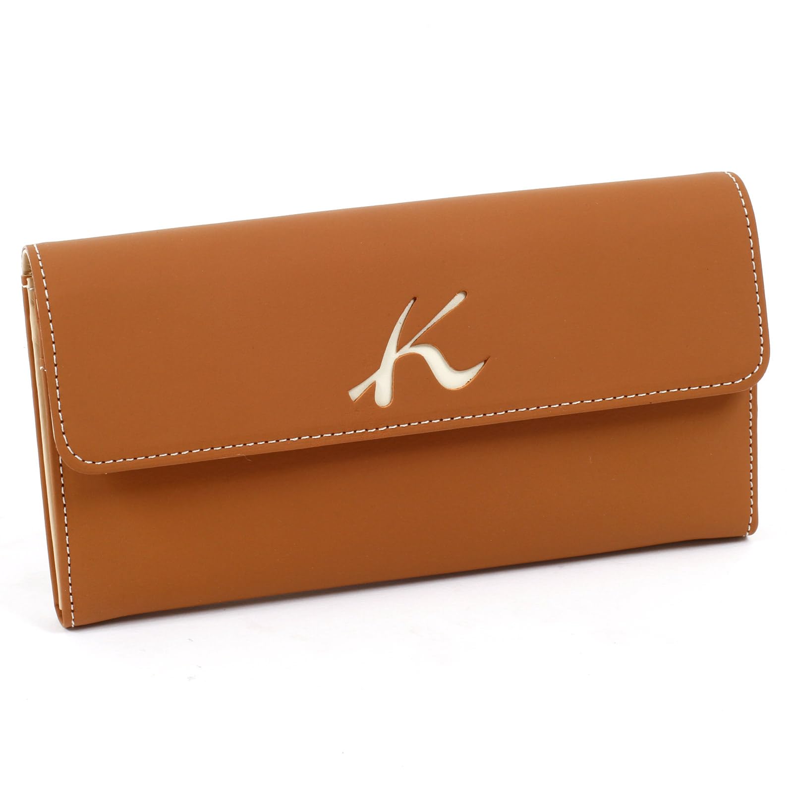 

Kitamura Leather Long Natural 61915 Wallet, Texture, Camel/Ivory Stitching, Brown, PH0382,