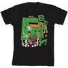 Camiseta Preta Infantil 6º Aniversário Creeper do Minecraft